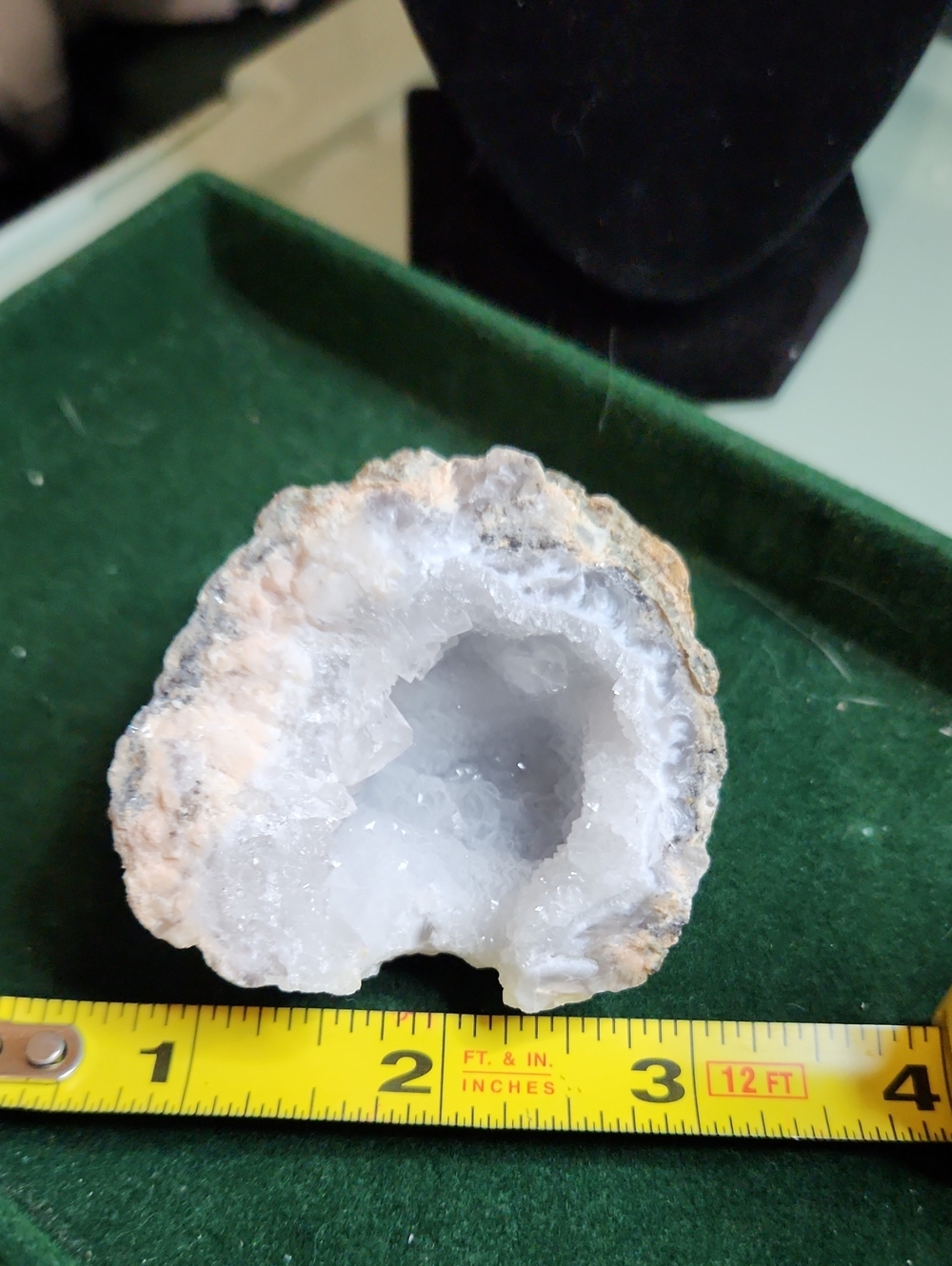 Trancas Geode with Calcite Crystals Fluorescing in Green and Green-blue